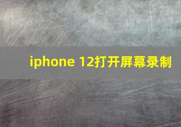 iphone 12打开屏幕录制